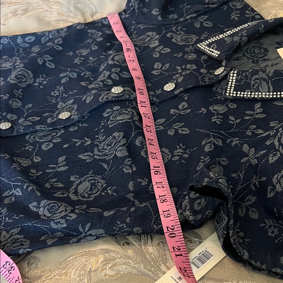 Eliza J Blue Floral Button-Down jeans Dress - Picture 13 of 16